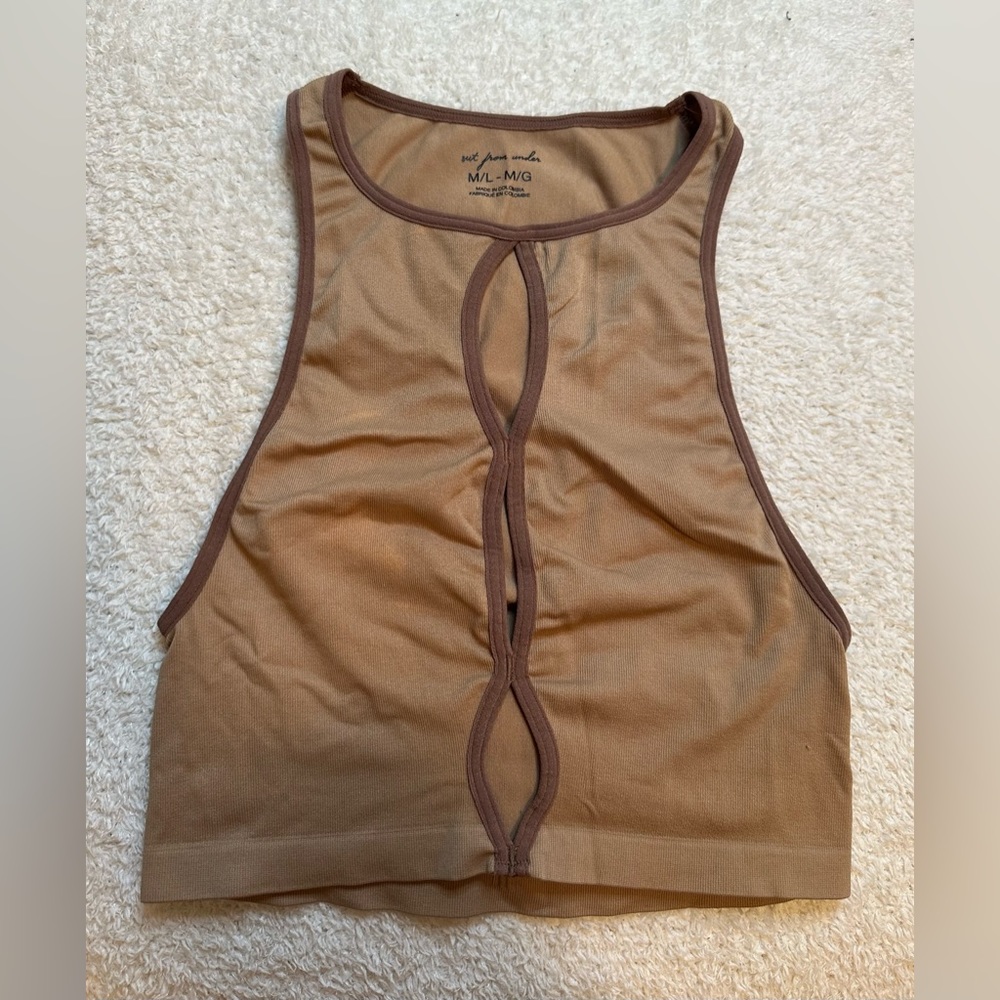 Urban Outfitters Caramel Stretchy Spandex Crop Tank Top